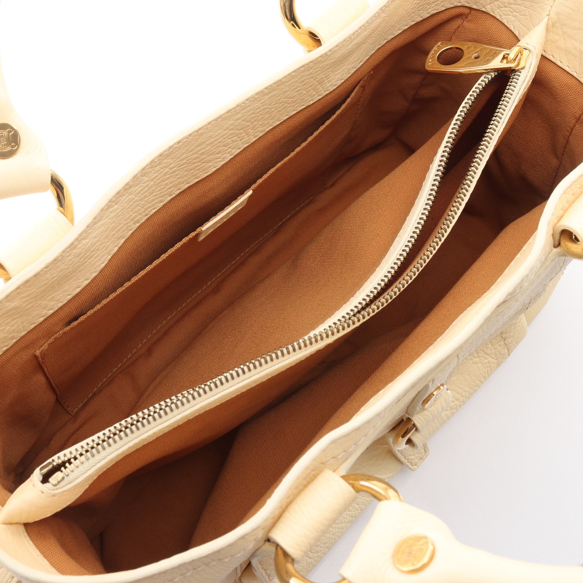 ブギーバッグ ハンドバッグ レザー アイボリー セリーヌ バッグ CELINE