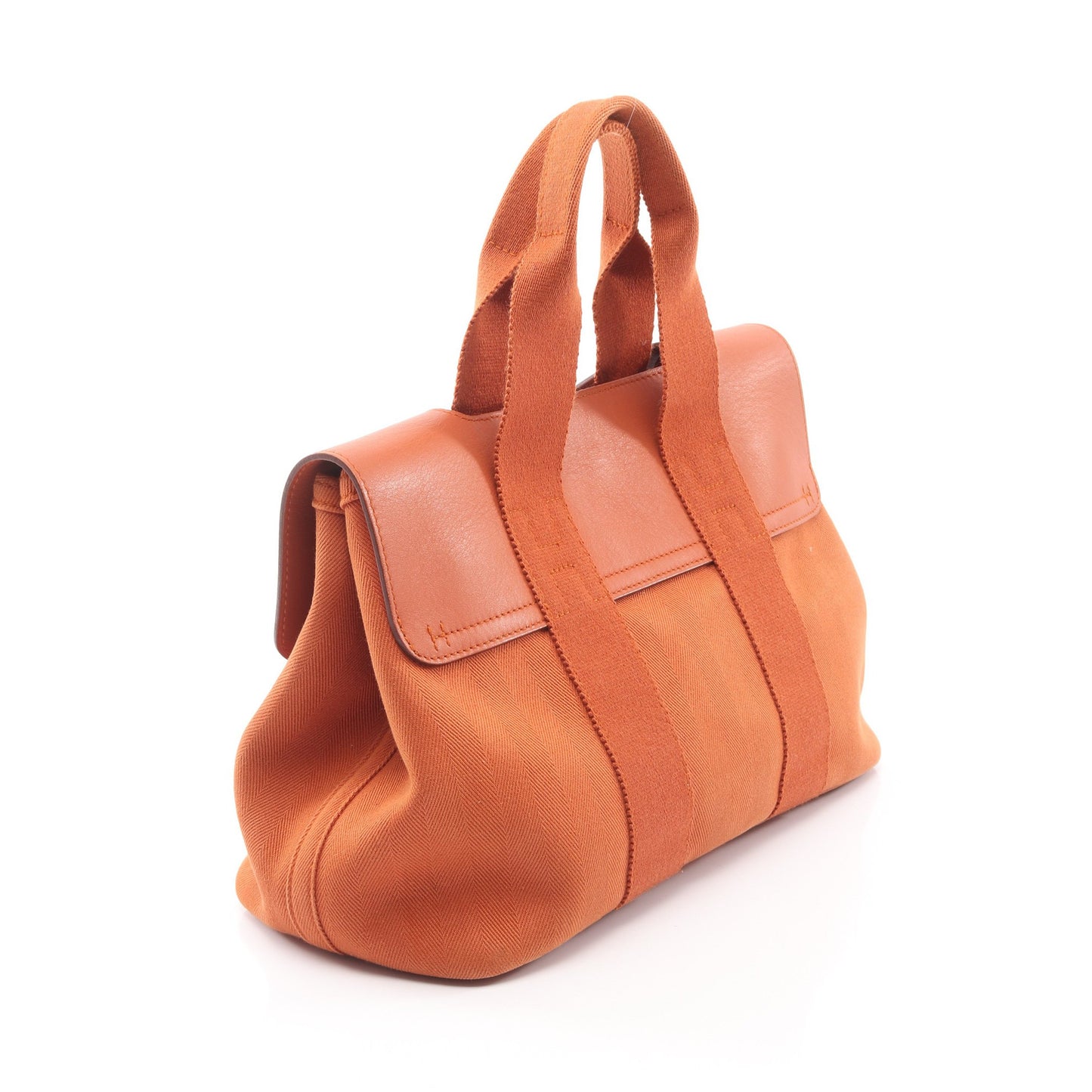 ヴァルパライソPM ハンドバッグ トワルシェブロン レザー ライトブラウン シルバー金具 エルメス バッグ HERMES