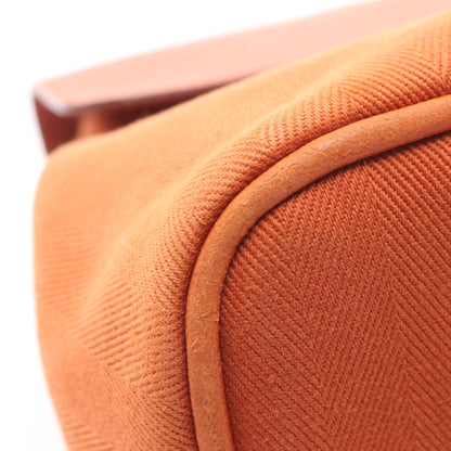 ヴァルパライソPM ハンドバッグ トワルシェブロン レザー ライトブラウン シルバー金具 エルメス バッグ HERMES