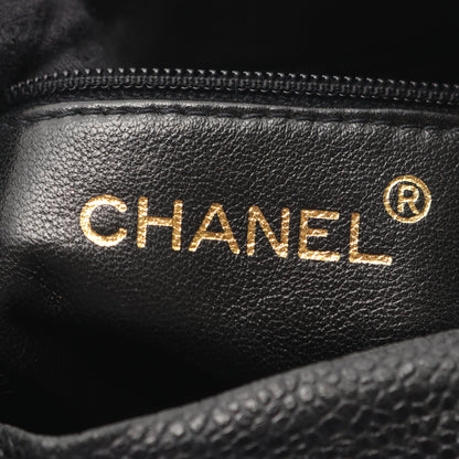 Vステッチ シェブロン チェーンショルダーバッグ タッセル キャビアスキン ブラック ゴールド金具 シャネル バッグ CHANEL