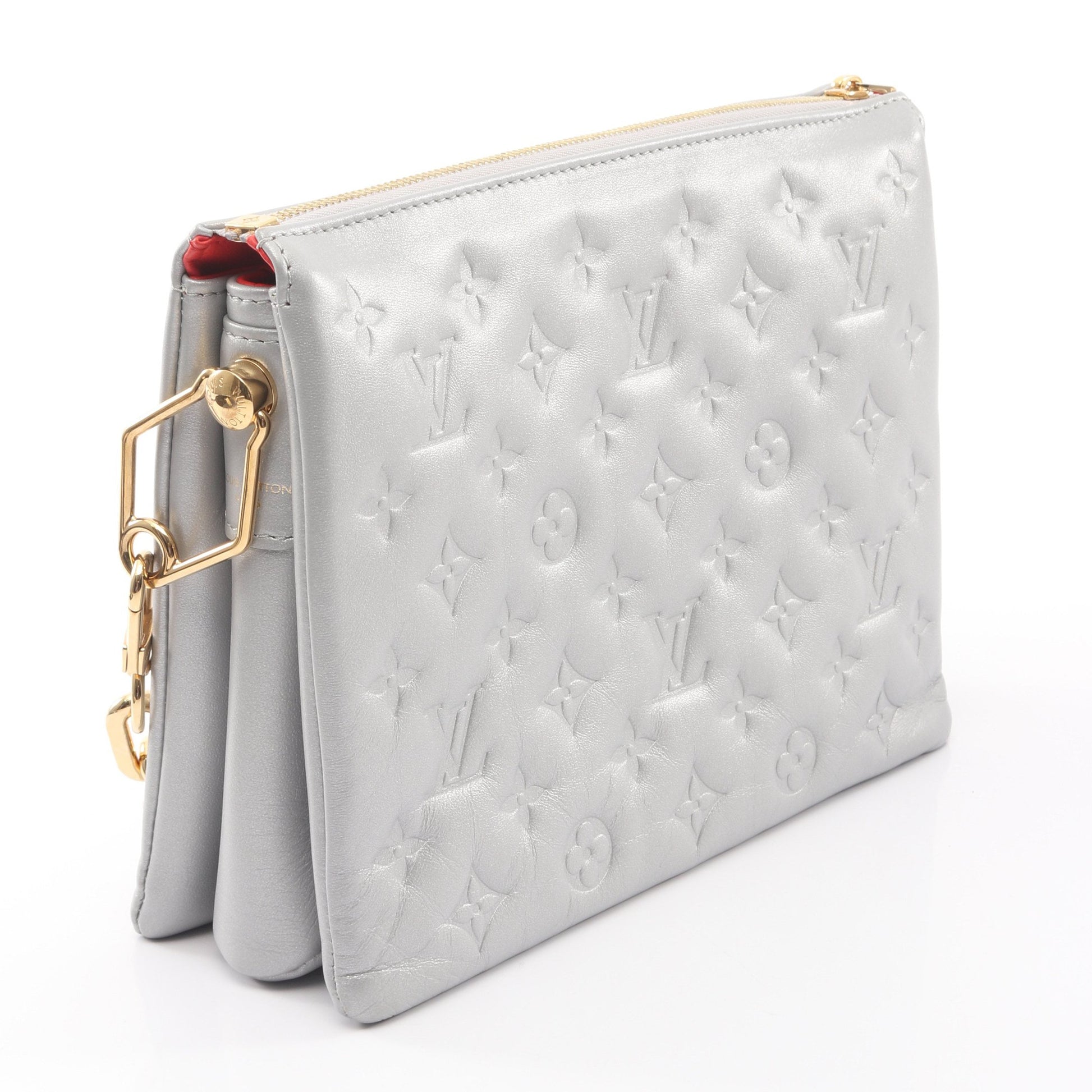 クッサンPM モノグラム チェーンショルダーバッグ レザー シルバー 2WAY ルイヴィトン バッグ LOUIS VUITTON