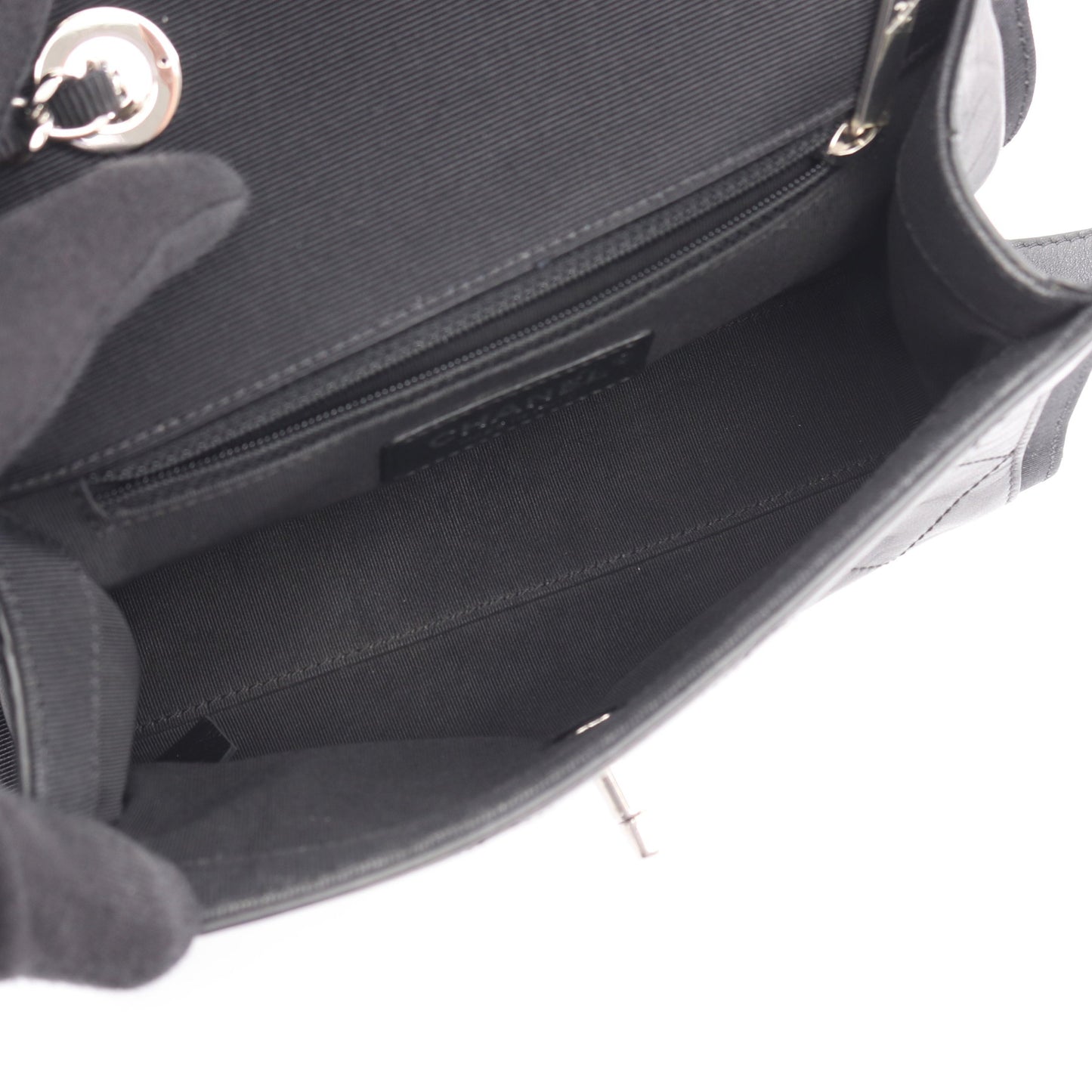 マトラッセ Wチェーンショルダーバッグ レザー ブラック シルバー金具 シャネル バッグ CHANEL