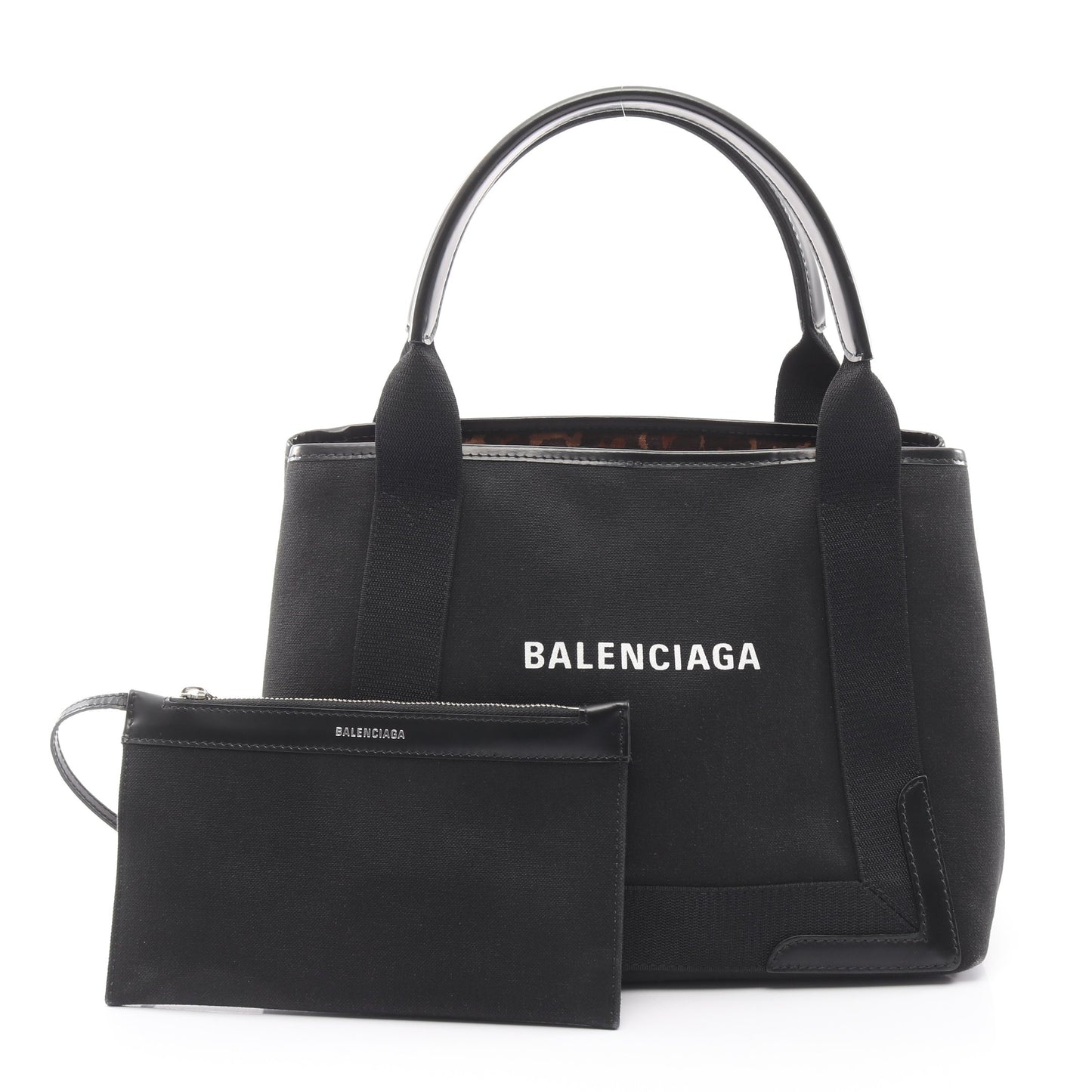 NAVY CABAS S ネイビーカバ ハンドバッグ トートバッグ キャンバス レザー ブラック バレンシアガ バッグ BALENCIAGA