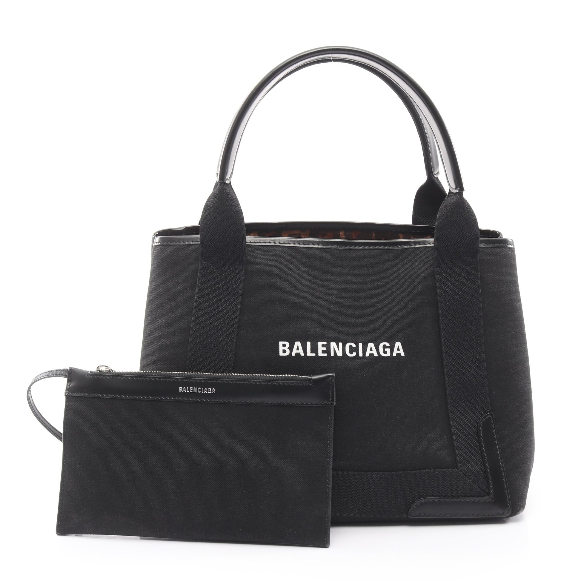 NAVY CABAS S ネイビーカバ ハンドバッグ トートバッグ キャンバス レザー ブラック バレンシアガ バッグ BALENCIAGA