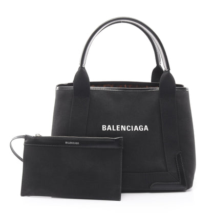 NAVY CABAS S ネイビーカバ ハンドバッグ トートバッグ キャンバス レザー ブラック バレンシアガ バッグ BALENCIAGA