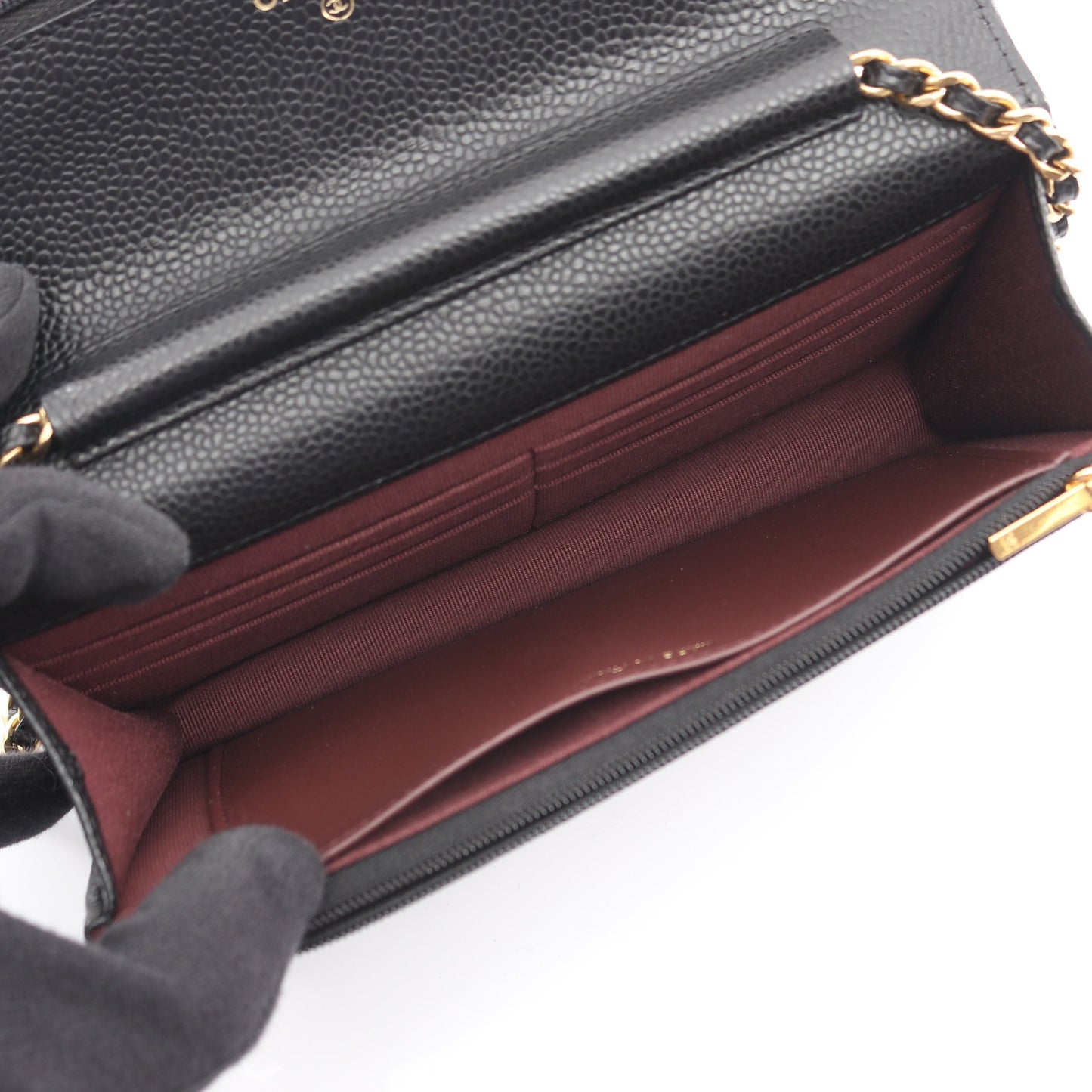 マトラッセ チェーンウォレット キャビアスキン ブラック ゴールド金具 シャネル バッグ CHANEL
