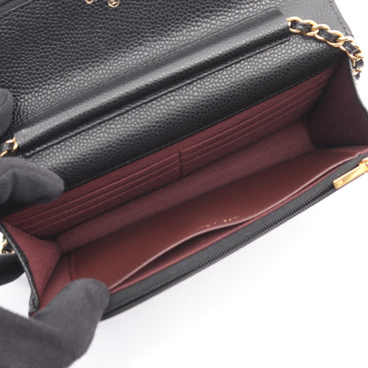 マトラッセ チェーンウォレット キャビアスキン ブラック ゴールド金具 シャネル バッグ CHANEL