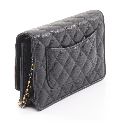 マトラッセ チェーンウォレット キャビアスキン ブラック ゴールド金具 シャネル バッグ CHANEL