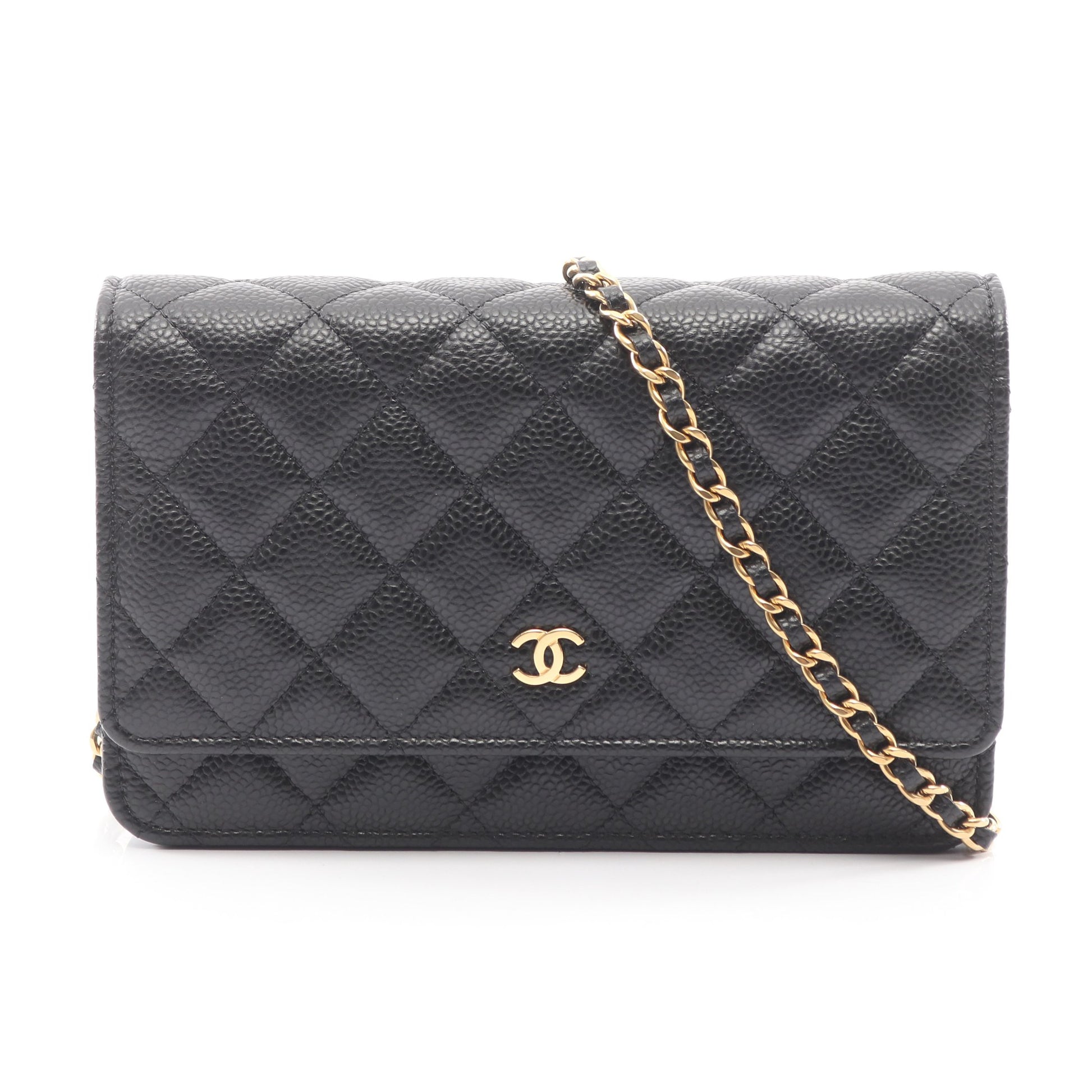 マトラッセ チェーンウォレット キャビアスキン ブラック ゴールド金具 シャネル バッグ CHANEL