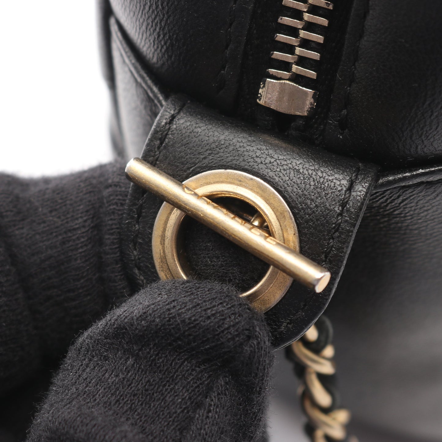 マトラッセ デカココマーク チェーンショルダーバッグ ラムスキン ブラック ゴールド金具 シャネル バッグ CHANEL