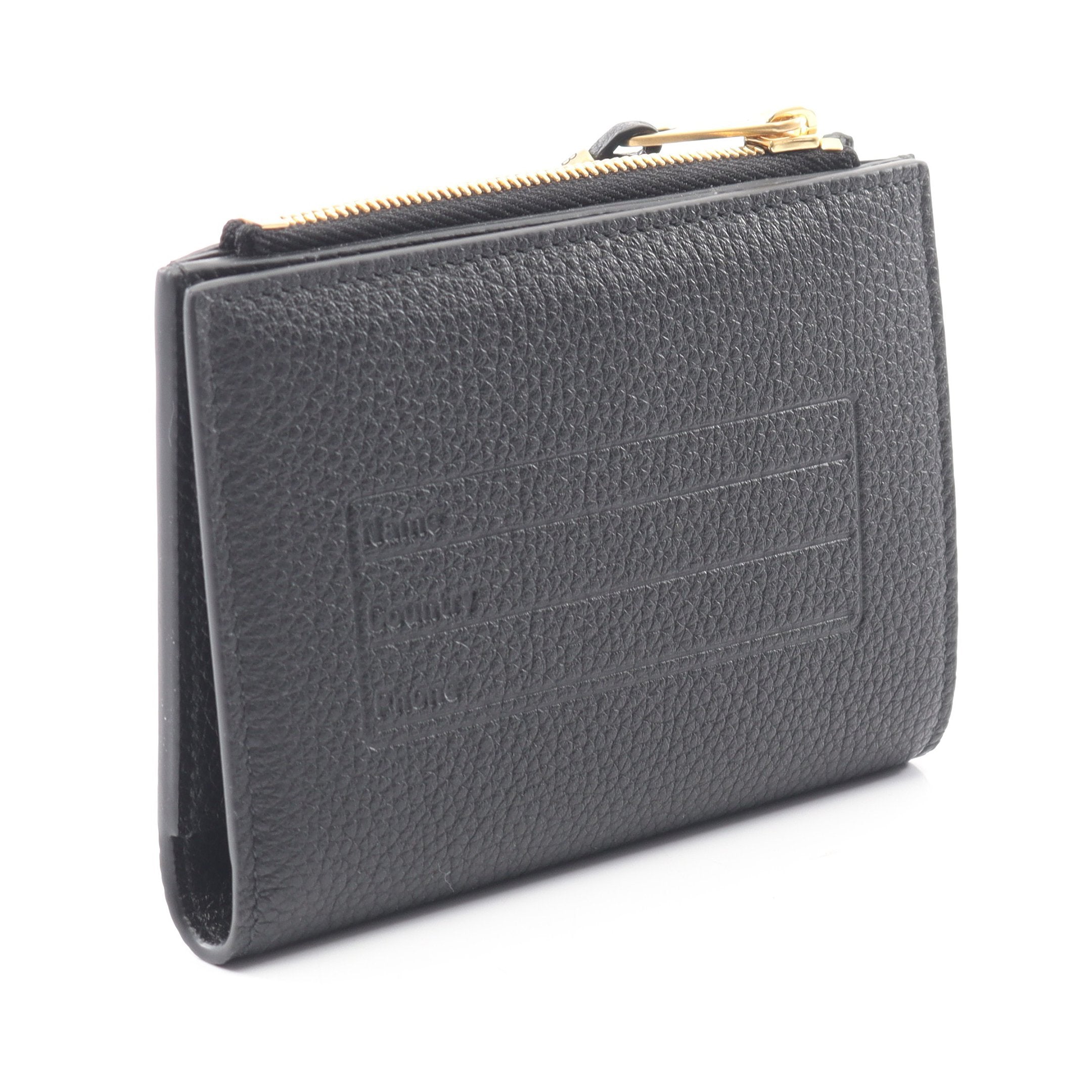 CARRIE BIFOLD COIN&CARD HOLDER 二つ折り財布 レザー ブラック