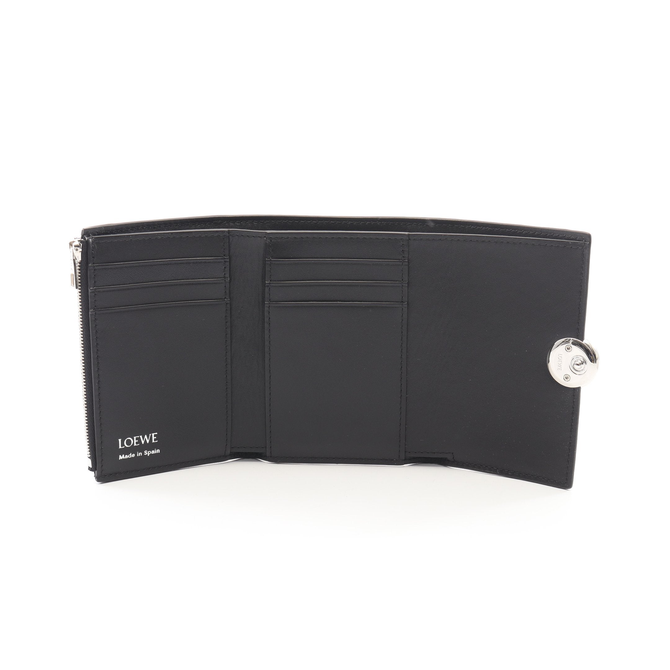 LOEWE 三つ折り財布　ぺブル バーティカル ウォレット スモール ぺブル スモール バーティカル ウォレット 三つ折り財布 レザー
