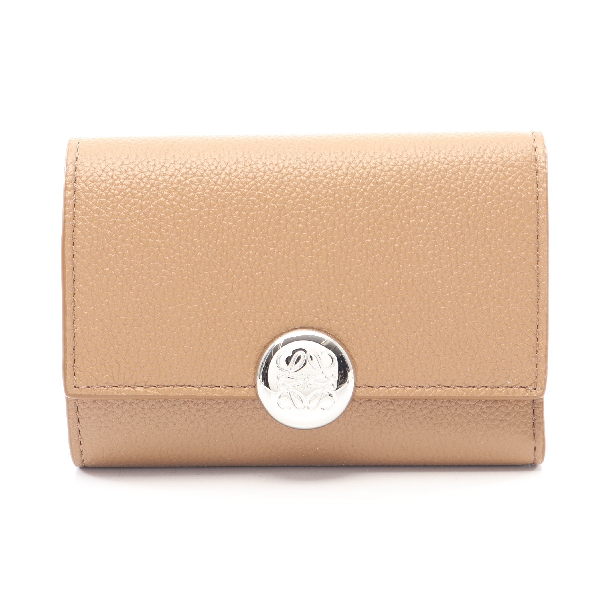 ロエベ LOEWE ぺブル バーティカル ウォレット スモール 三つ折り財布 財布 レザー レディース ブルー系 【中古】 ロエベ(LOEWE)ロエベ ぺブル バーティカル ウォレット スモール 三