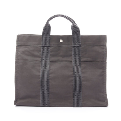 エールラインMM ハンドバッグ トートバッグ キャンバス ダークグレー シルバー金具 エルメス バッグ HERMES