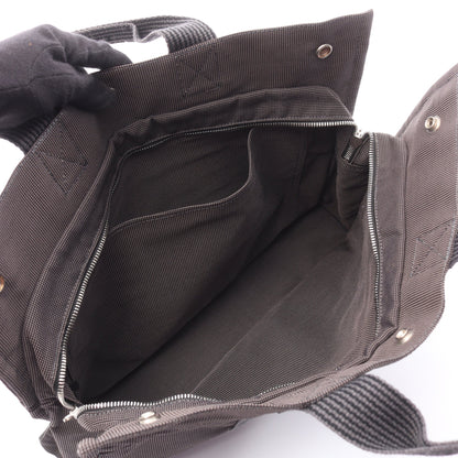エールラインMM ハンドバッグ トートバッグ キャンバス ダークグレー シルバー金具 エルメス バッグ HERMES