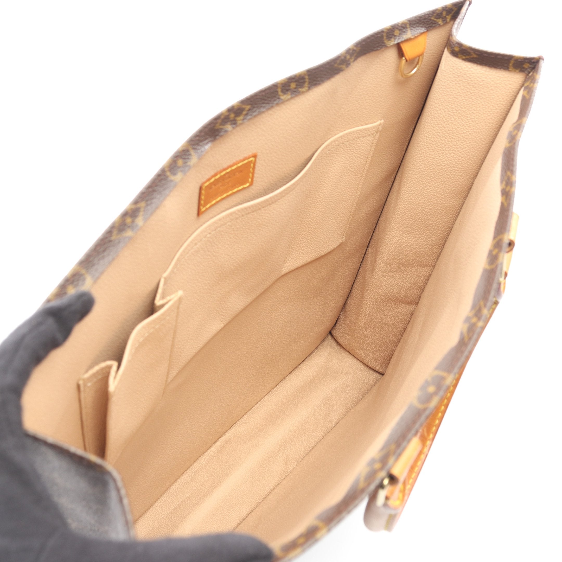 サックプラ モノグラム ハンドバッグ トートバッグ PVC レザー