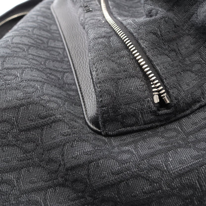 Rider オブリーク ジャカード バックパック リュックサック キャンバス レザー ブラック クリスチャンディオール バッグ Christian Dior