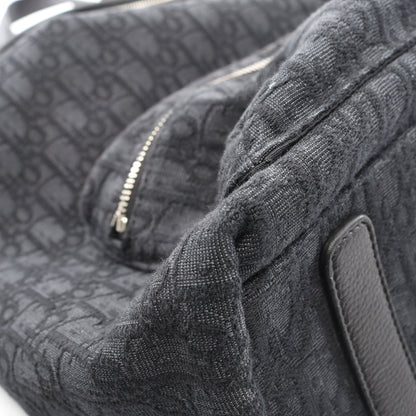 Rider オブリーク ジャカード バックパック リュックサック キャンバス レザー ブラック クリスチャンディオール バッグ Christian Dior
