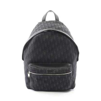 Rider オブリーク ジャカード バックパック リュックサック キャンバス レザー ブラック クリスチャンディオール バッグ Christian Dior