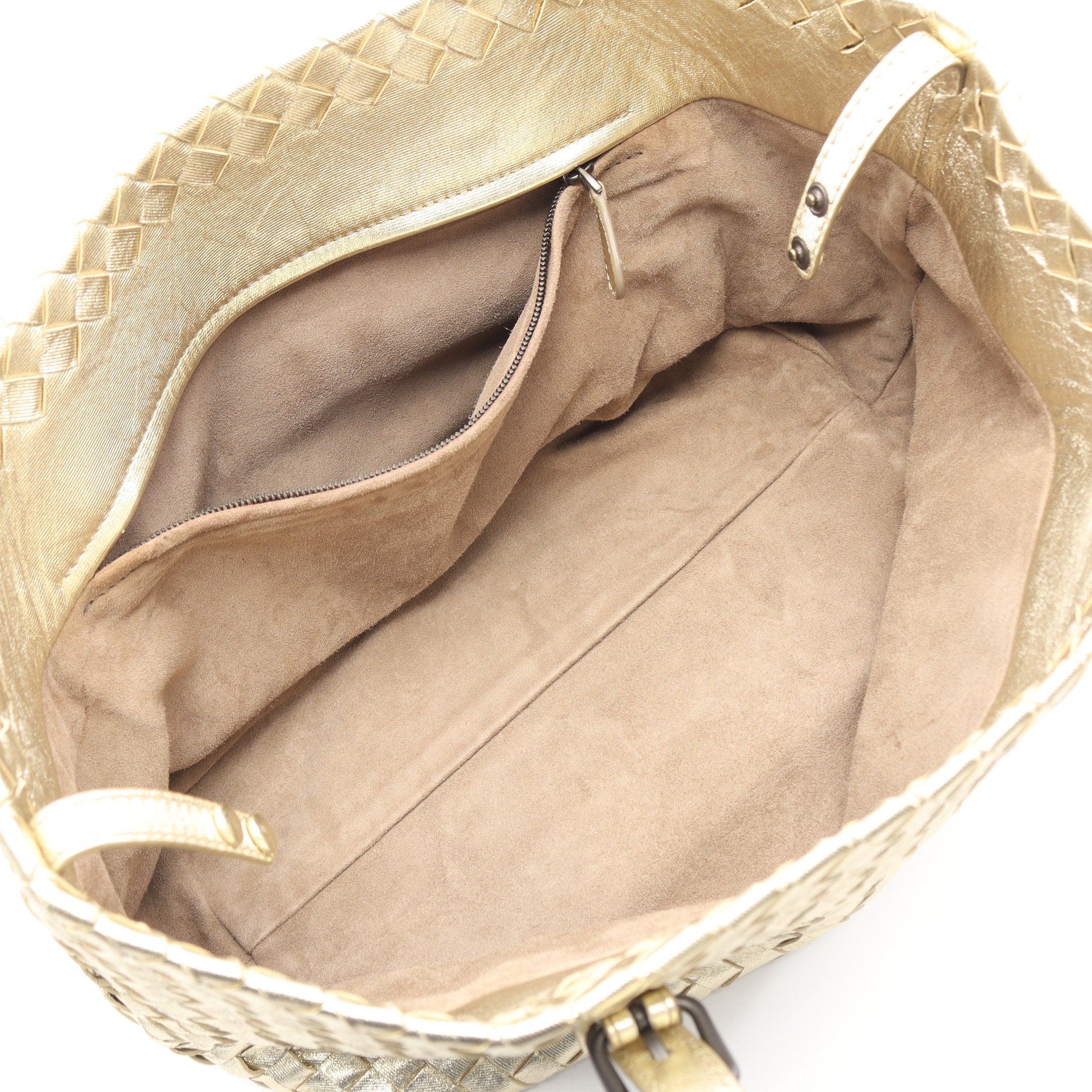 イントレチャート ハンドバッグ トートバッグ レザー ゴールド