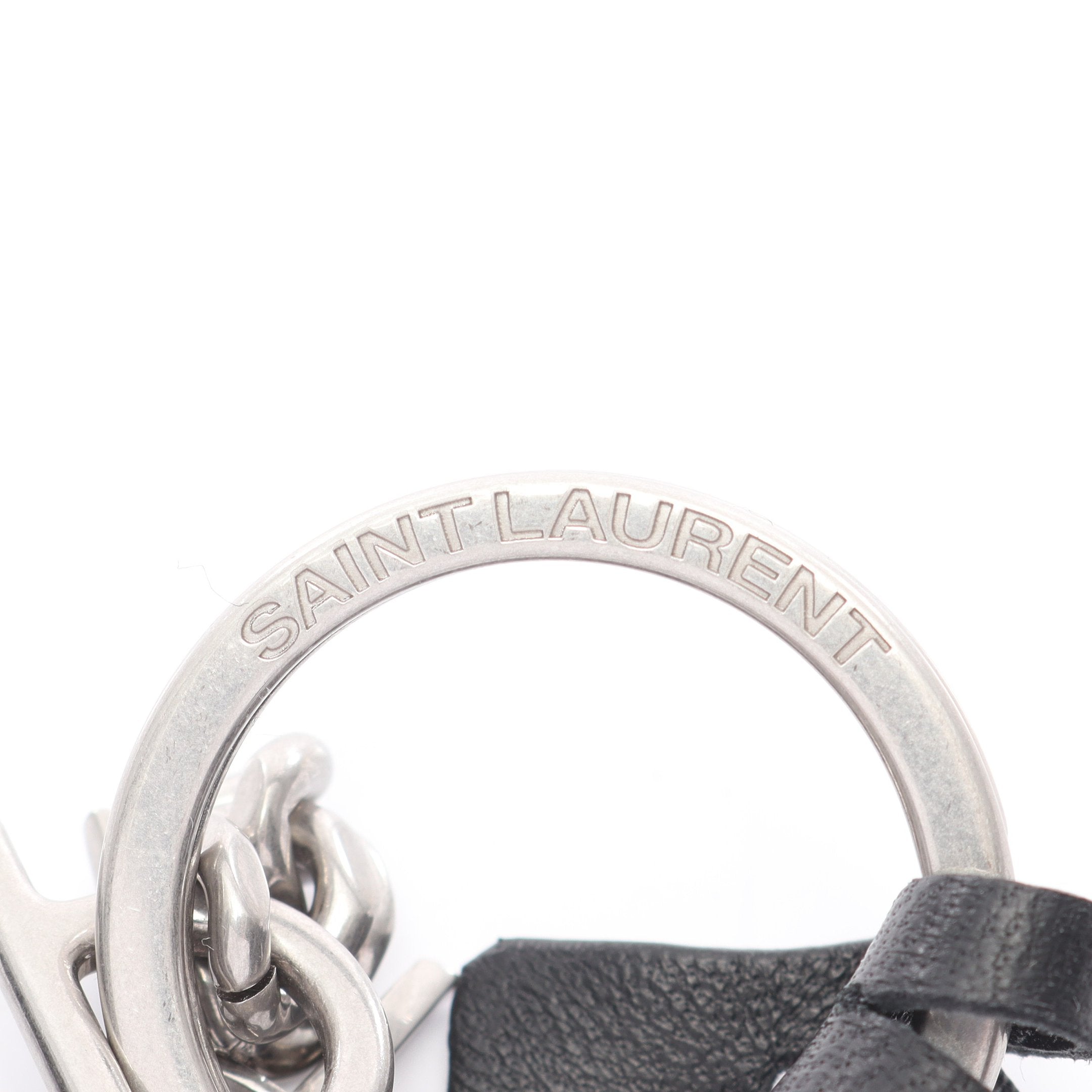 モノグラム キーリング バッグチャーム レザー ブラック シルバー サン