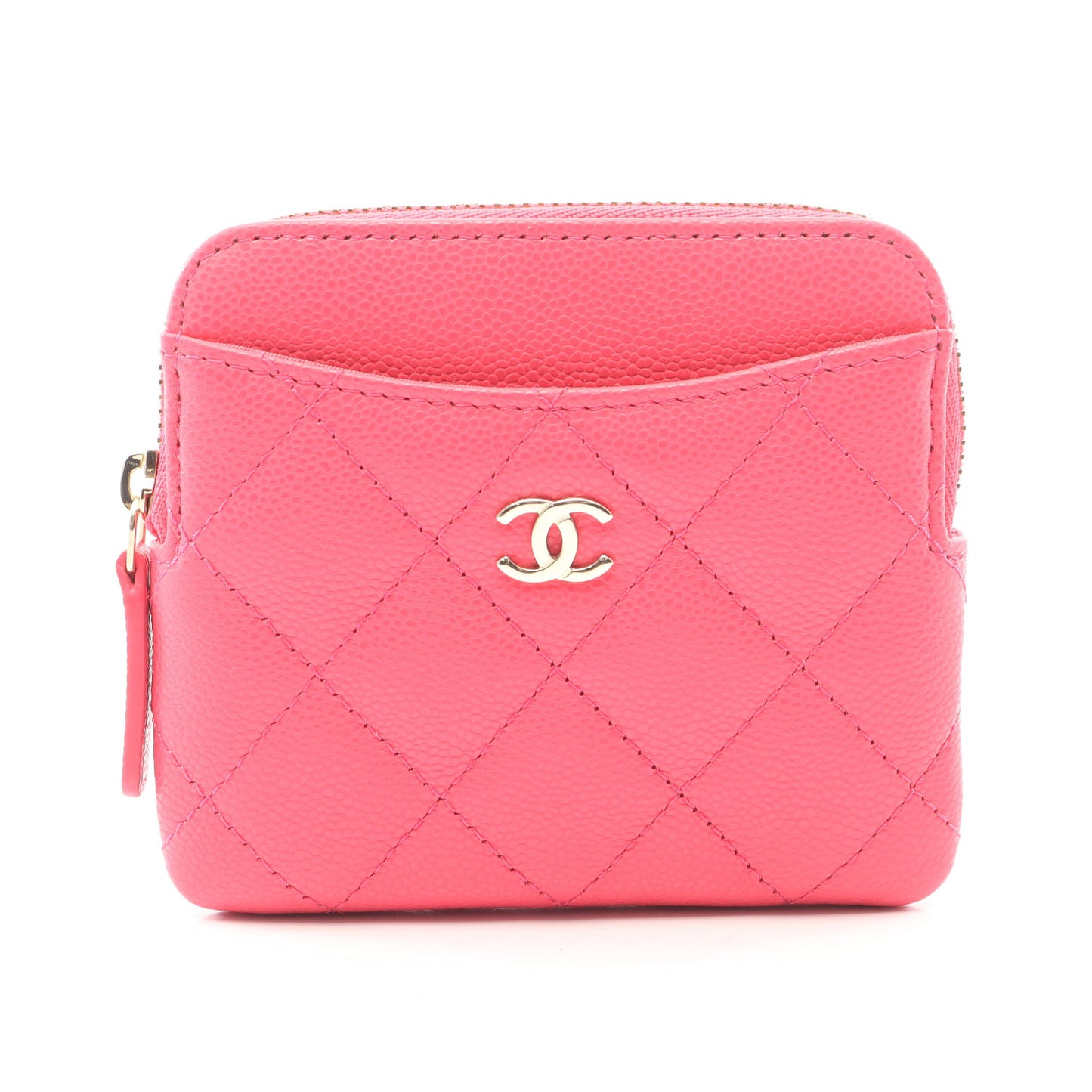 マトラッセ カードケース コインケース キャビアスキン ピンクパープル ゴールド金具 シャネル 財布・小物 CHANEL