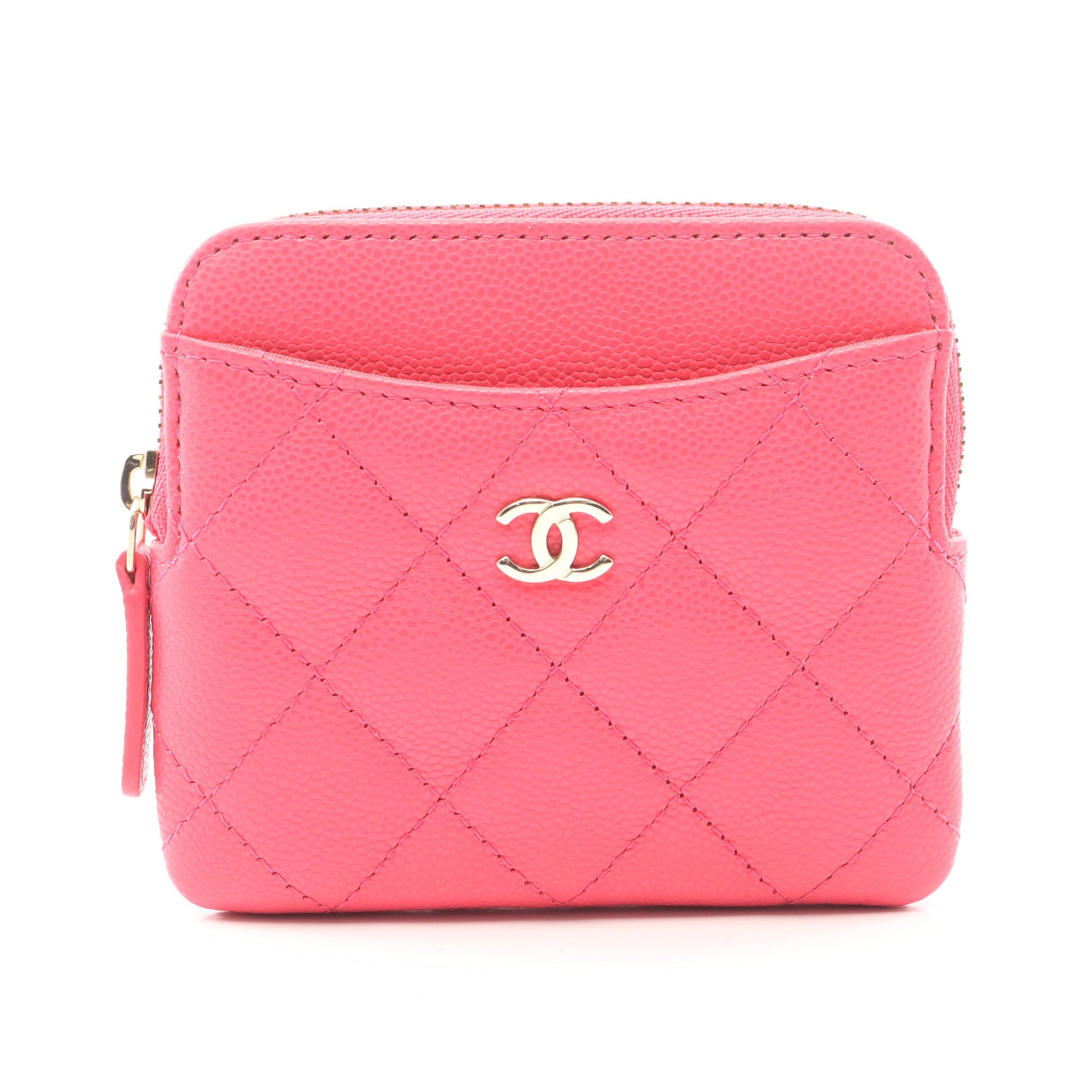 マトラッセ カードケース コインケース キャビアスキン ピンクパープル ゴールド金具 シャネル 財布・小物 CHANEL