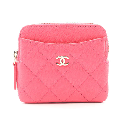 マトラッセ カードケース コインケース キャビアスキン ピンクパープル ゴールド金具 シャネル 財布・小物 CHANEL