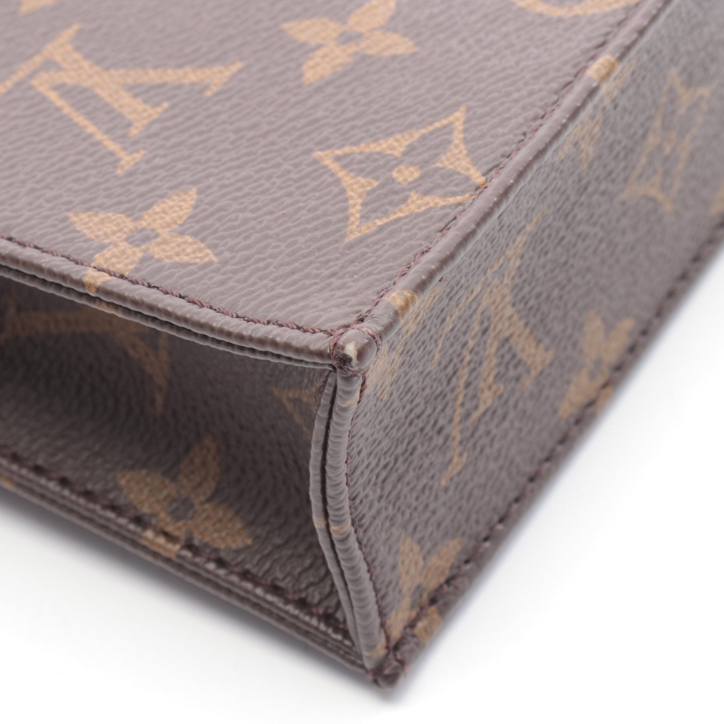 プティット サックプラ モノグラム ハンドバッグ PVC レザー ブラウン 2WAY ルイヴィトン バッグ LOUIS VUITTON