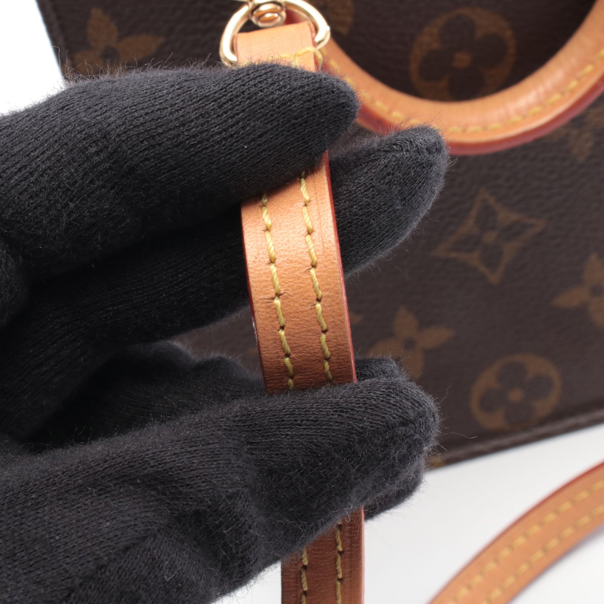 プティット サックプラ モノグラム ハンドバッグ PVC レザー ブラウン 2WAY ルイヴィトン バッグ LOUIS VUITTON
