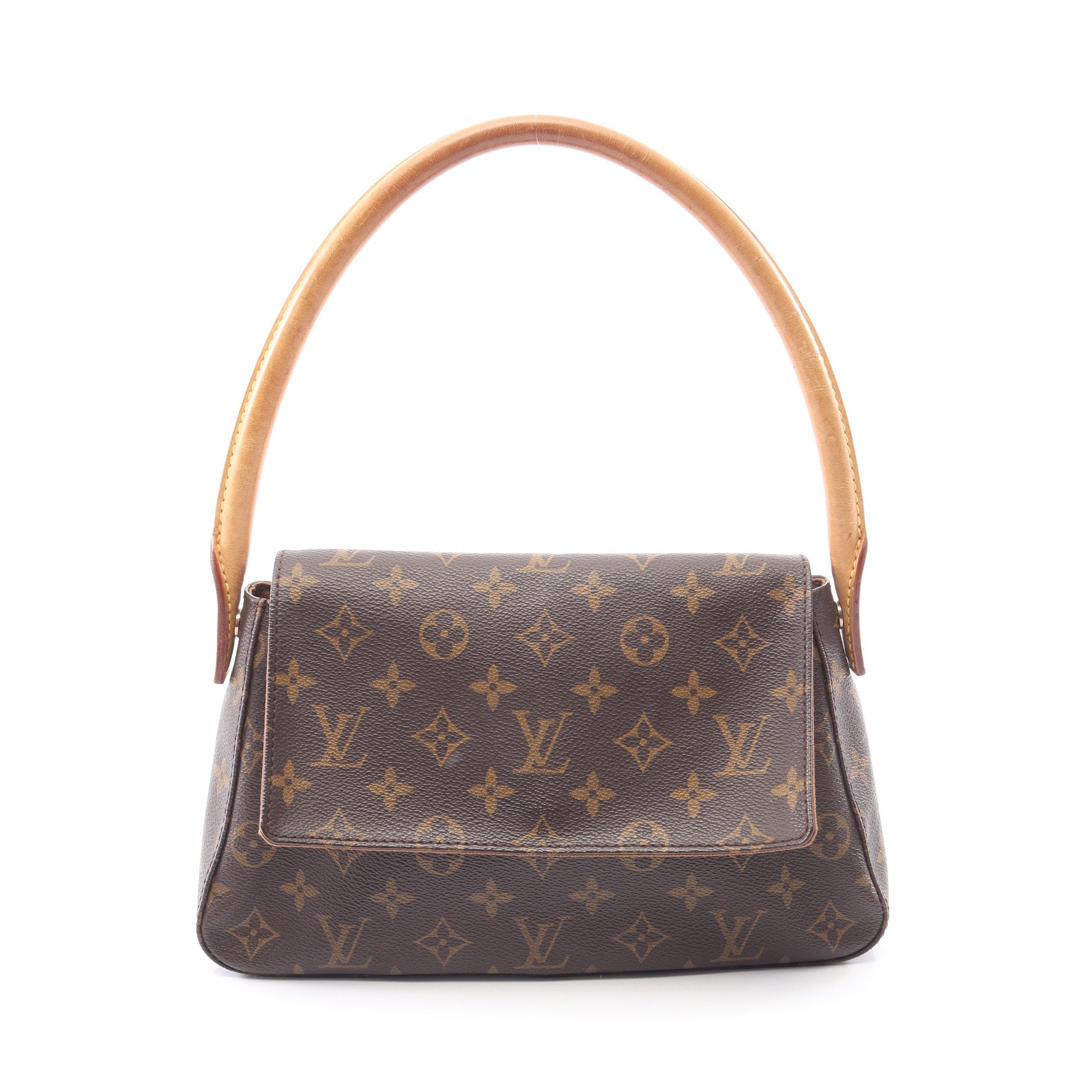 ミニルーピング モノグラム ハンドバッグ PVC レザー ブラウン ルイ