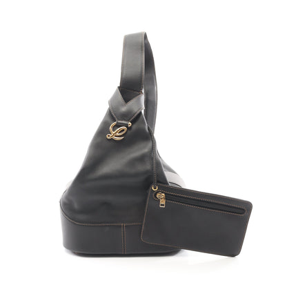 アントン ショルダーバッグ レザー ブラック ロエベ バッグ LOEWE
