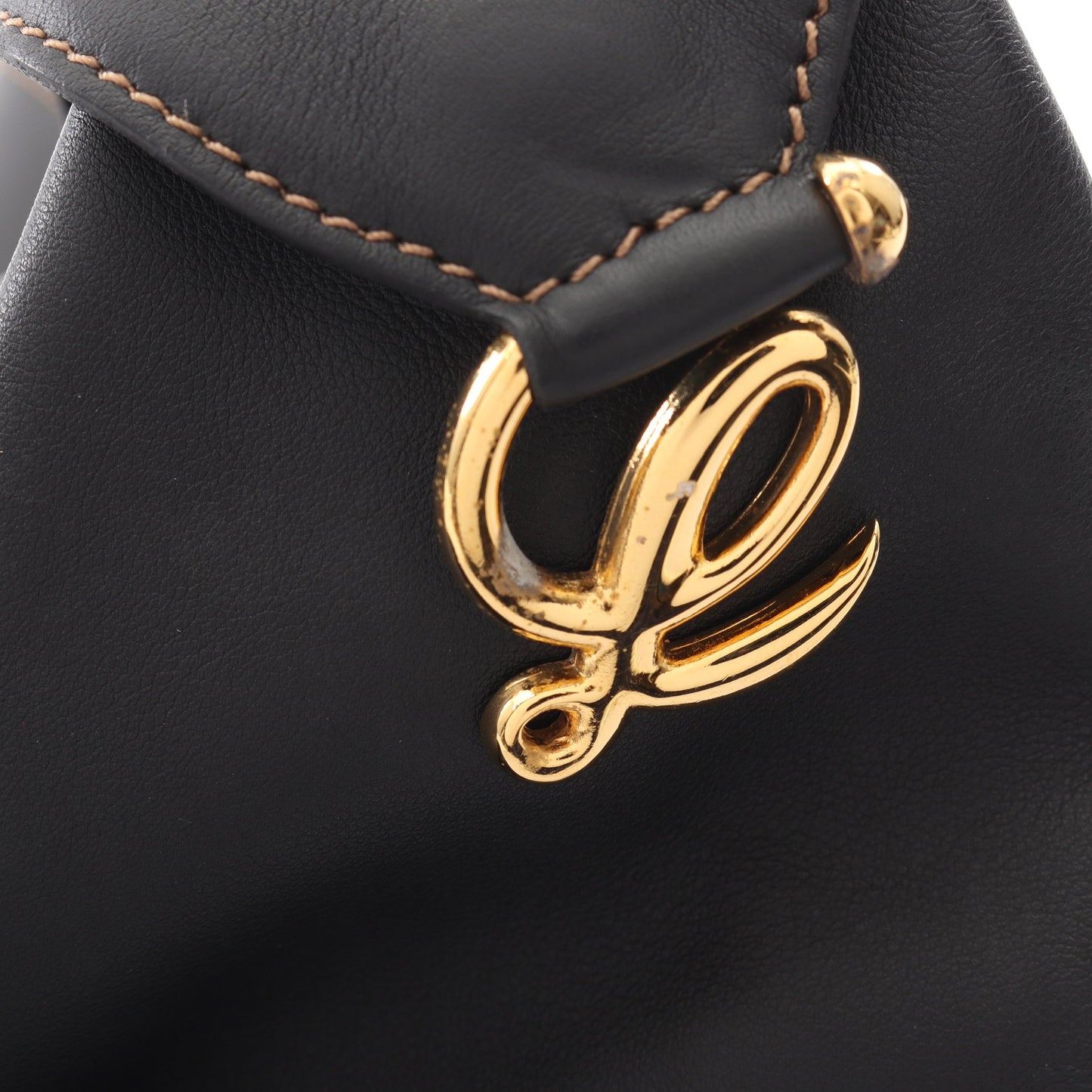 アントン ショルダーバッグ レザー ブラック ロエベ バッグ LOEWE