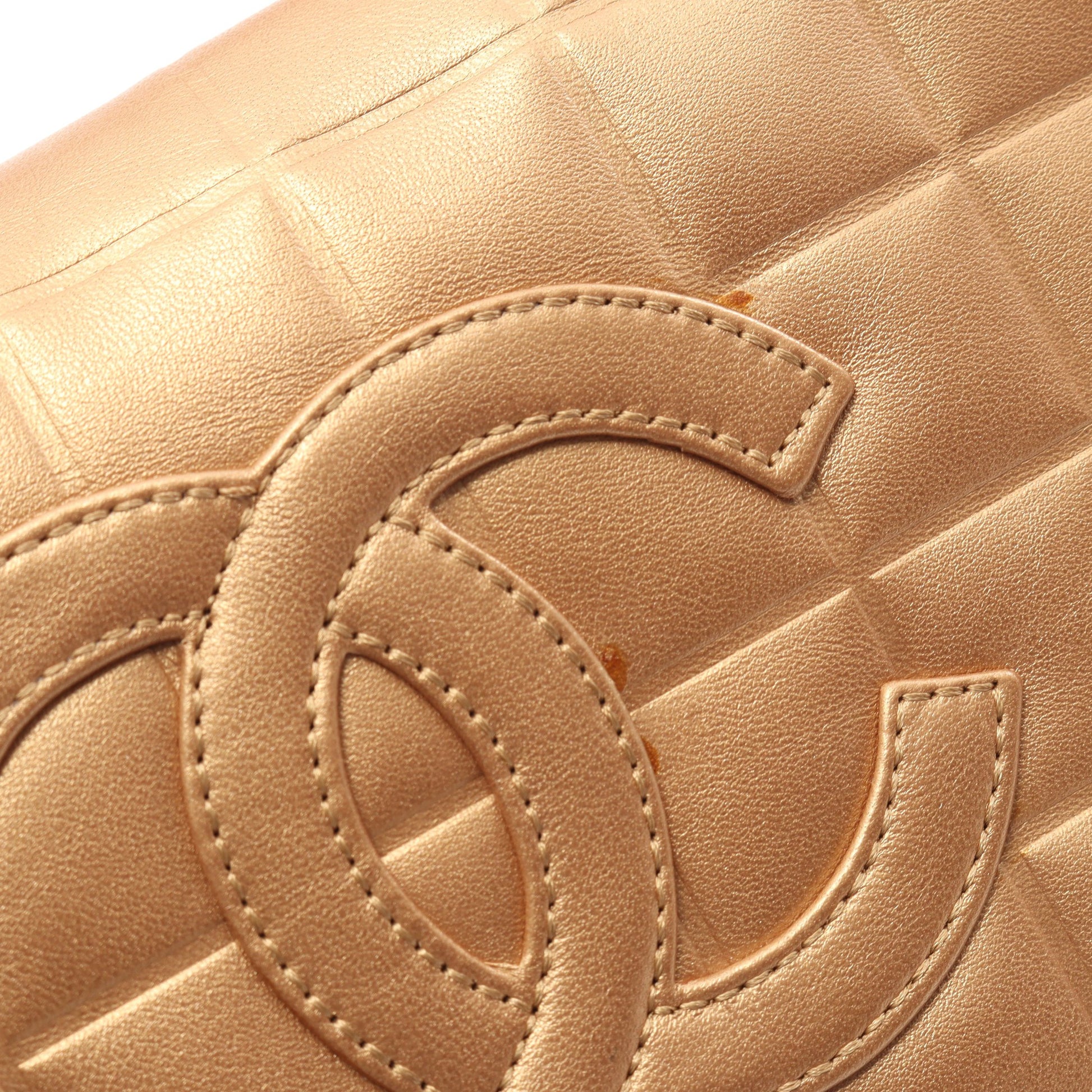 チョコバー ワンショルダーバッグ レザー シャンパンゴールド ゴールド金具 シャネル バッグ CHANEL