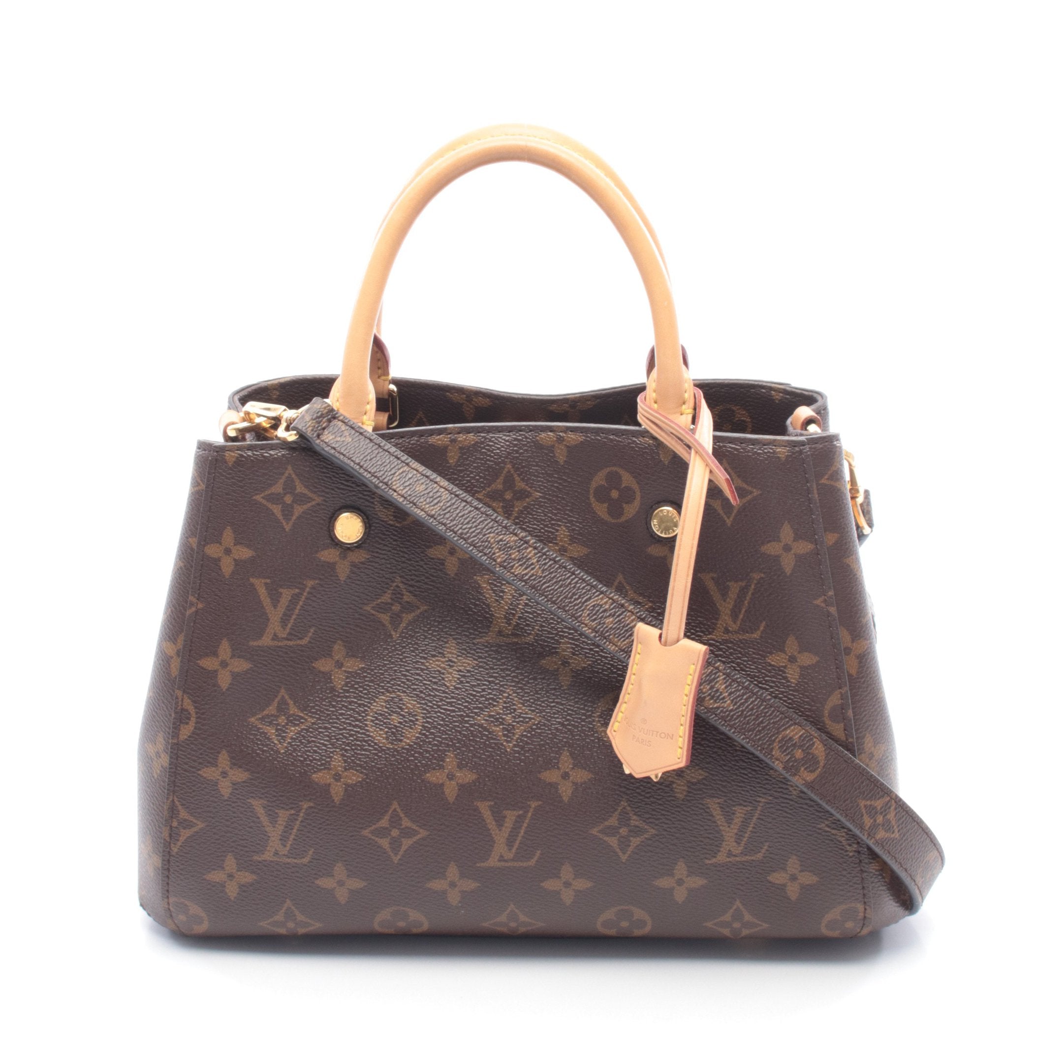 モンテーニュBB モノグラム ハンドバッグ PVC レザー ブラウン ルイ