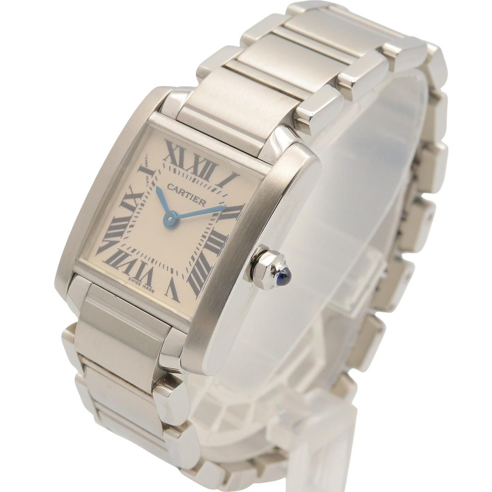 タンクフランセーズ SM レディース 腕時計 クオーツ SS シルバー カルティエ 時計 Cartier