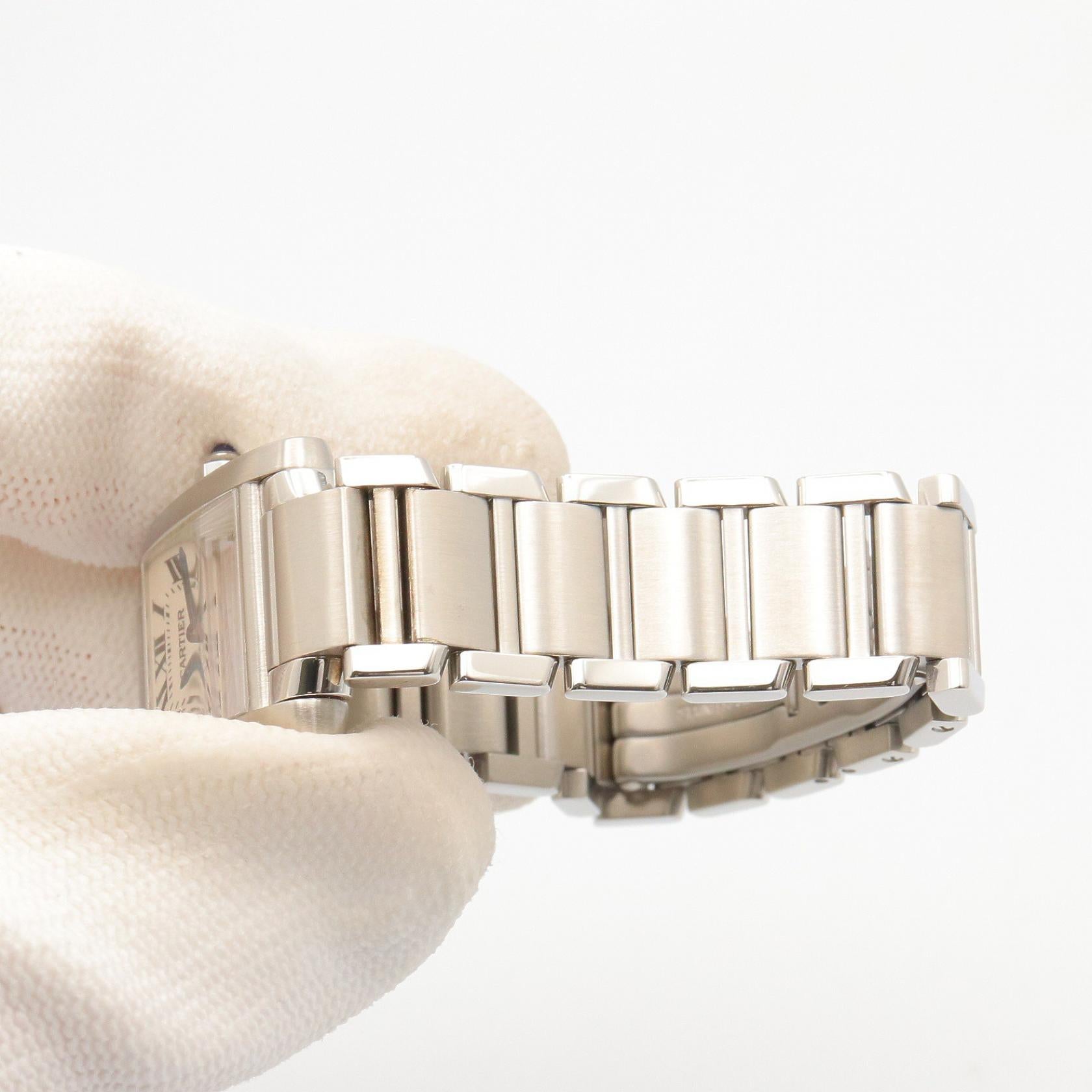 タンクフランセーズ SM レディース 腕時計 クオーツ SS シルバー カルティエ 時計 Cartier