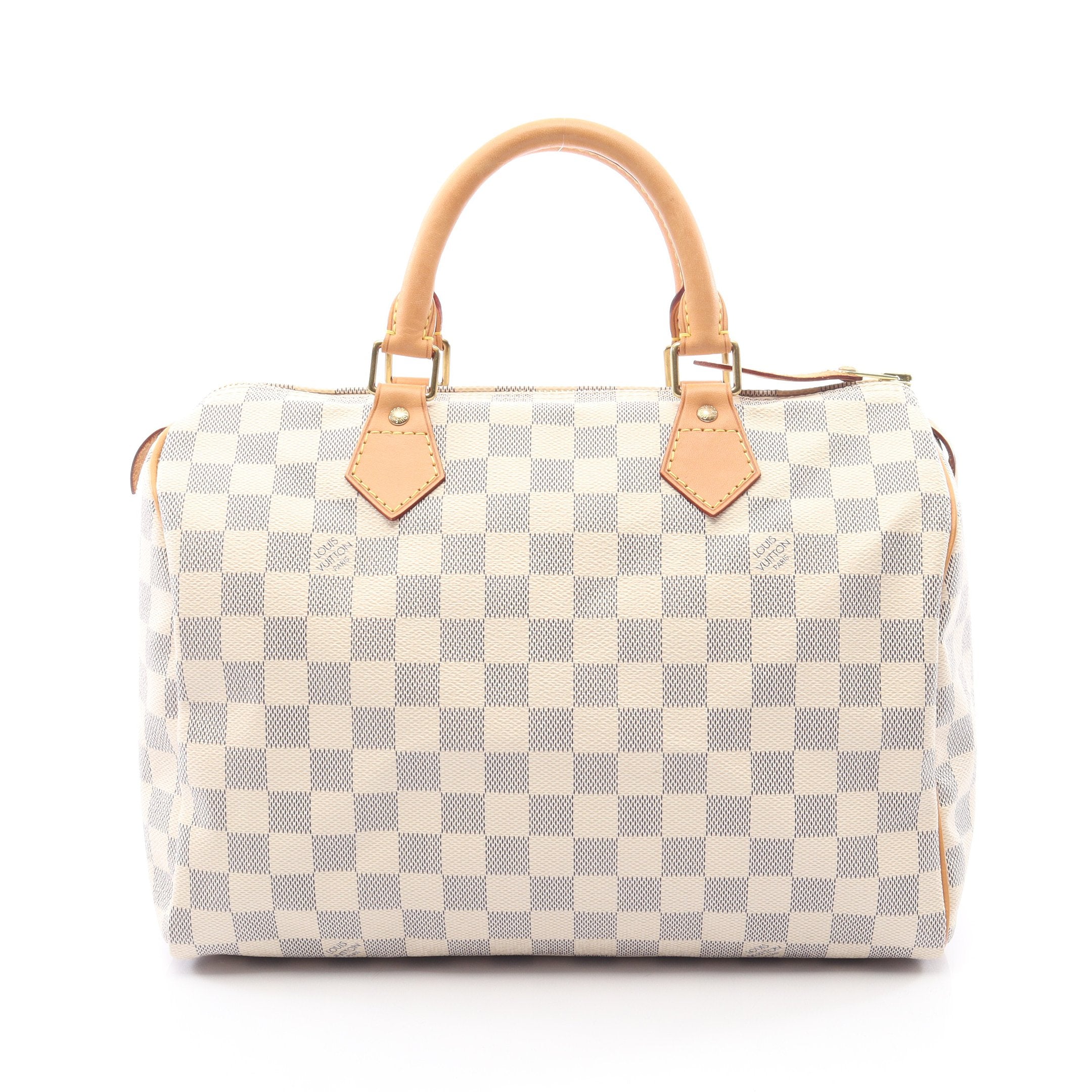 スピーディ30 ダミエアズール ハンドバッグ PVC レザー ホワイト ルイ