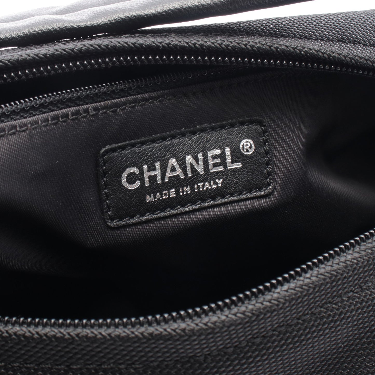 パリビアリッツ ワンショルダーバッグ コーティングキャンバス レザー ブラック シルバー金具 シャネル バッグ CHANEL