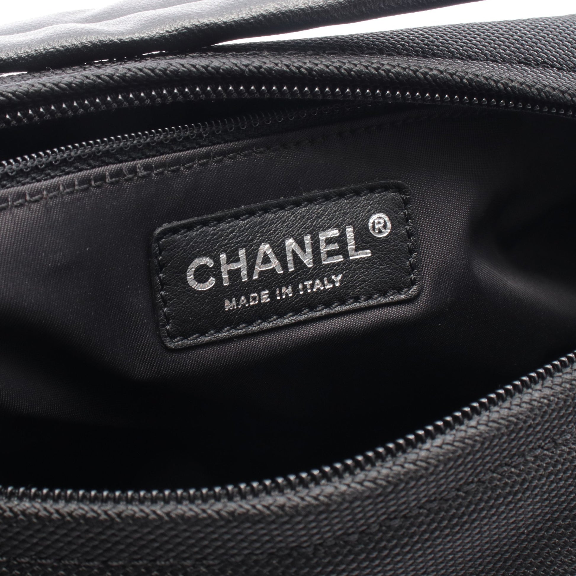 パリビアリッツ ワンショルダーバッグ コーティングキャンバス レザー ブラック シルバー金具 シャネル バッグ CHANEL