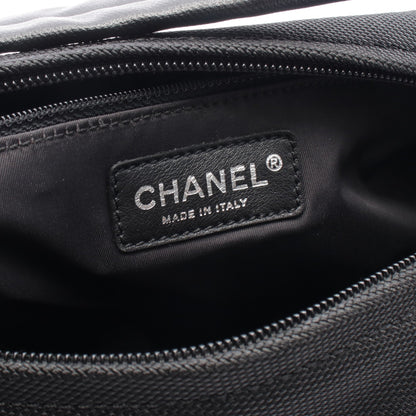 パリビアリッツ ワンショルダーバッグ コーティングキャンバス レザー ブラック シルバー金具 シャネル バッグ CHANEL