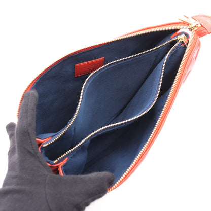 クッサンPM モノグラムエンボス ルージュ チェーンショルダーバッグ レザー レッド 2WAY ルイヴィトン バッグ LOUIS VUITTON