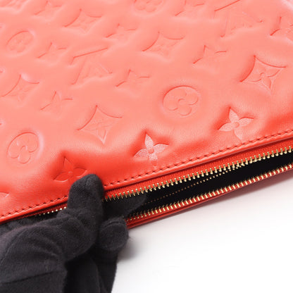 クッサンPM モノグラムエンボス ルージュ チェーンショルダーバッグ レザー レッド 2WAY ルイヴィトン バッグ LOUIS VUITTON