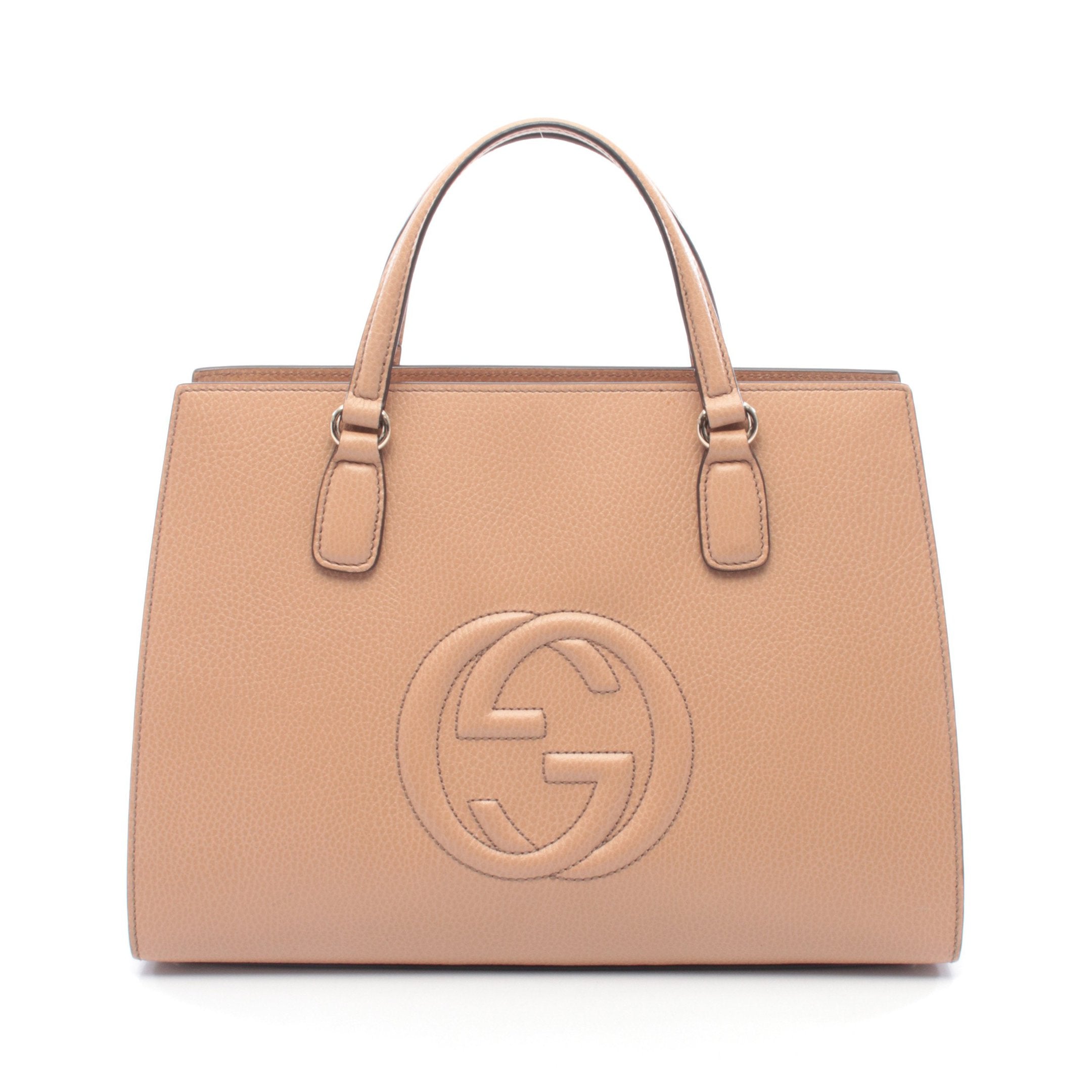 ソーホー インターロッキングG ハンドバッグ レザー ベージュ グッチ