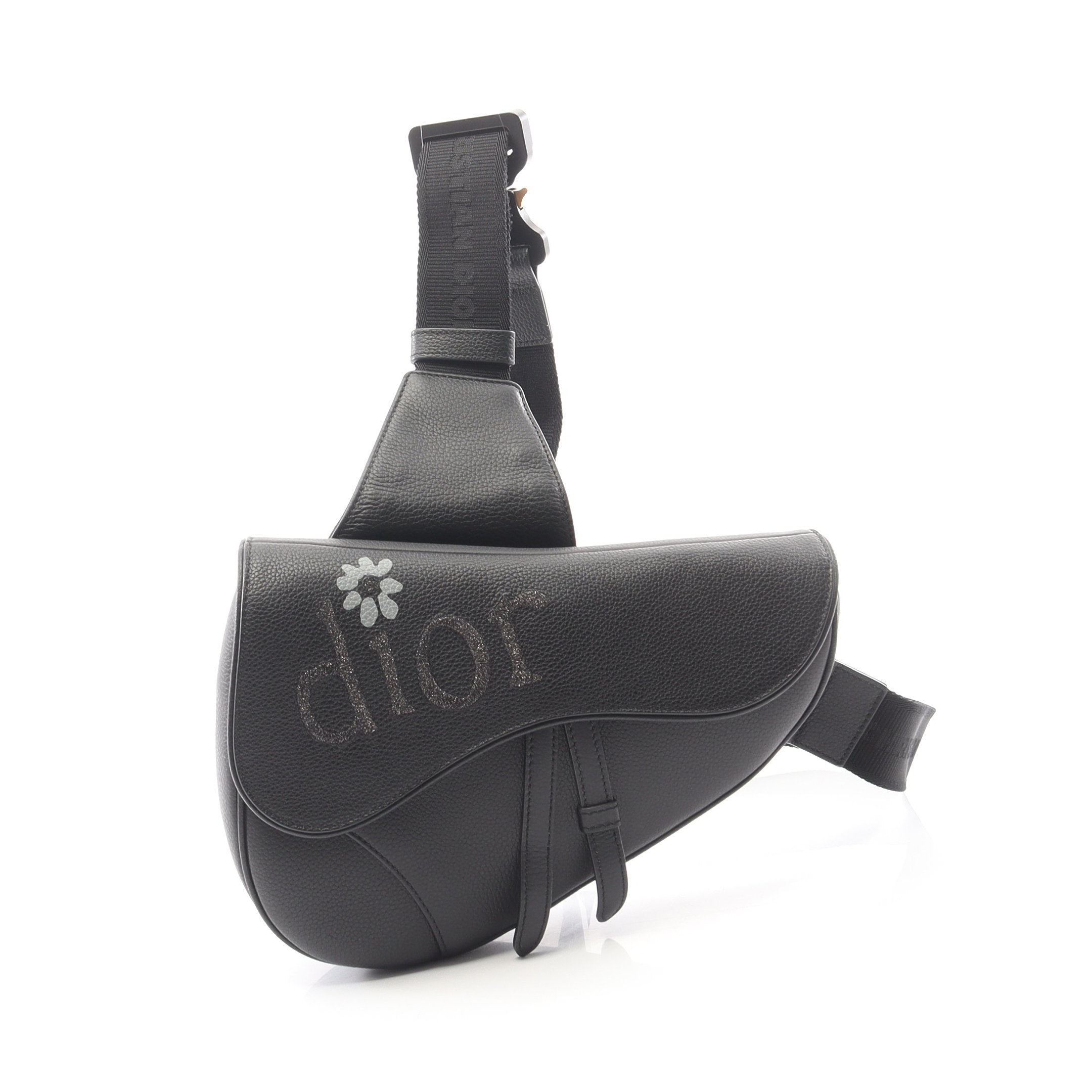 Christian Dior × ERL サドルバッグ ボディバッグ レザー ブラック