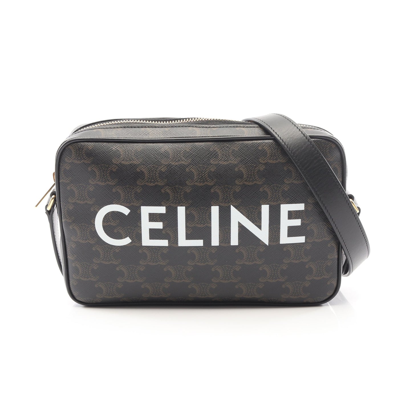 トリオンフ ミディアム メッセンジャーバッグ ショルダーバッグ PVC レザー ブラック ブラウン セリーヌ バッグ CELINE