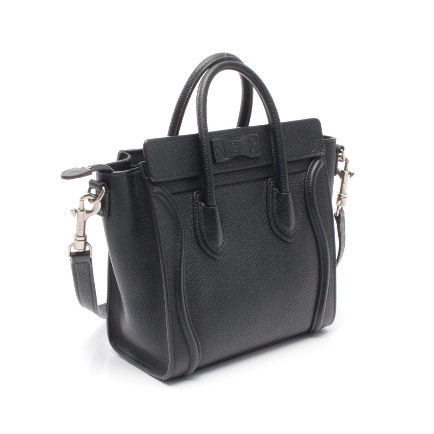 ラゲージ ナノショッパー ハンドバッグ レザー ブラック 2WAY セリーヌ バッグ CELINE