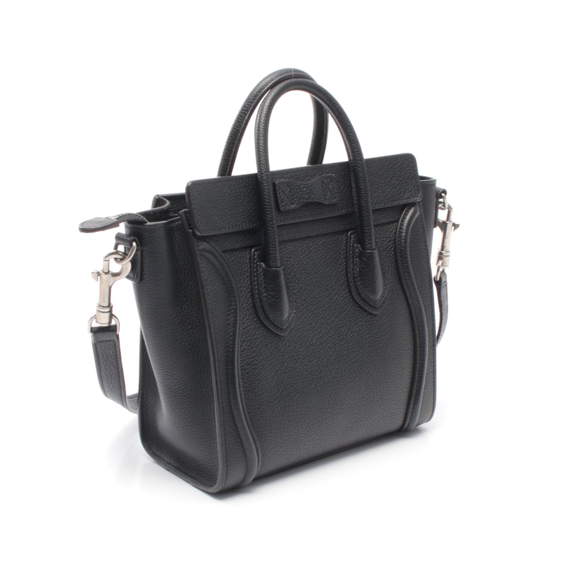 ラゲージ ナノショッパー ハンドバッグ レザー ブラック 2WAY セリーヌ バッグ CELINE