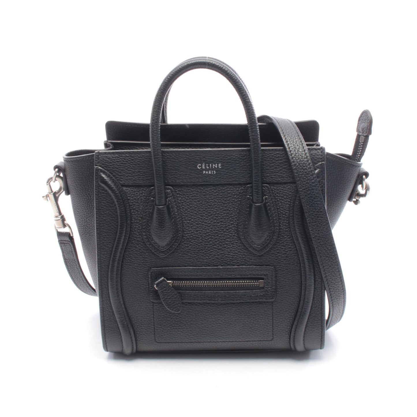 ラゲージ ナノショッパー ハンドバッグ レザー ブラック 2WAY セリーヌ バッグ CELINE