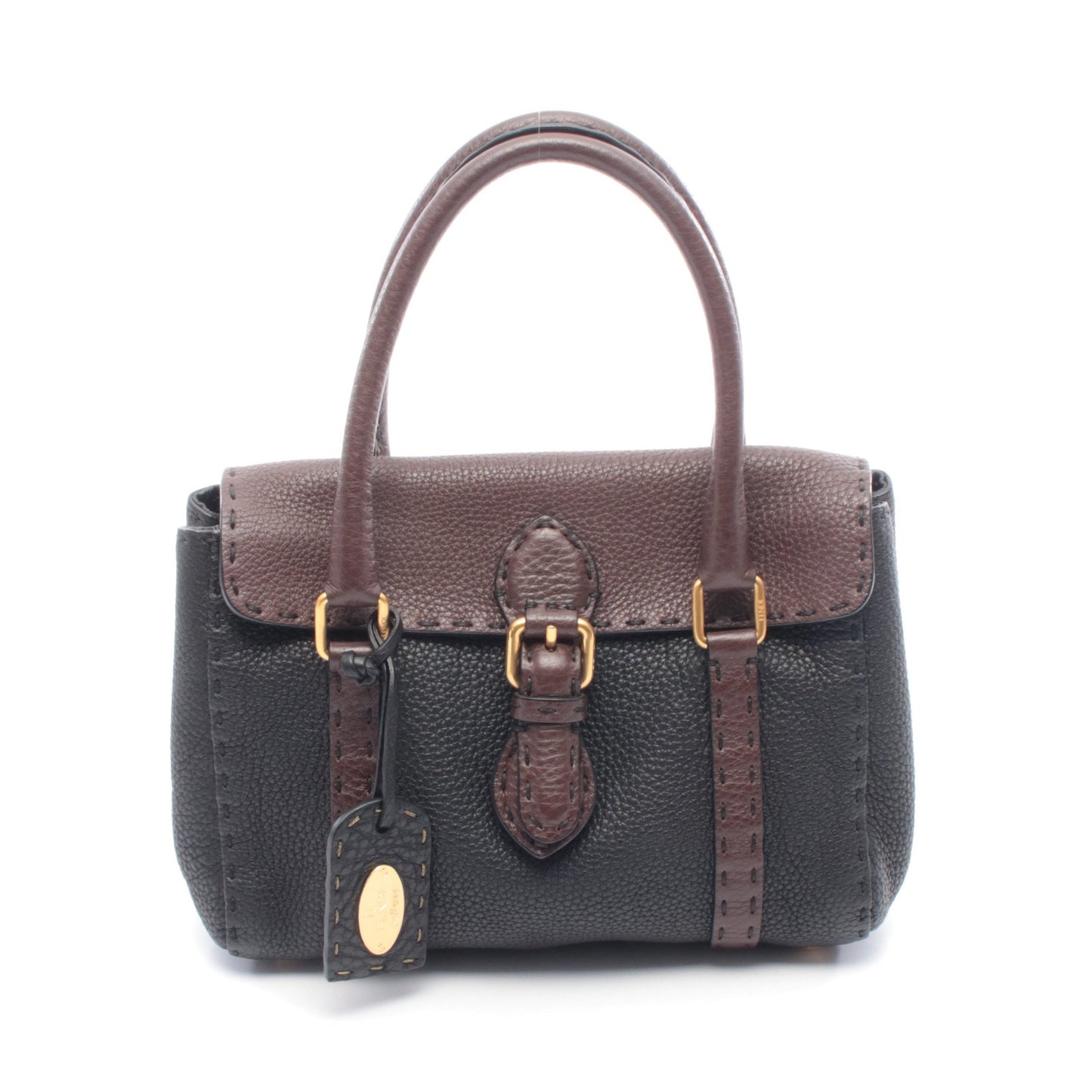 セレリア ミニリンダ ハンドバッグ レザー ブラック ブラウン フェンディ バッグ FENDI